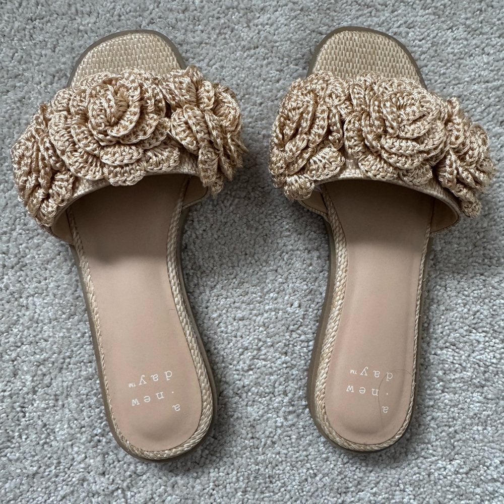 a new day Women's Floral Tan Sandals
